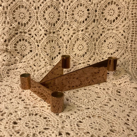 NWOT Georg Jensen Denmark Candlestick Holders - Set of 2 - Bronze Gold - Urkiola - Picture 7 of 15